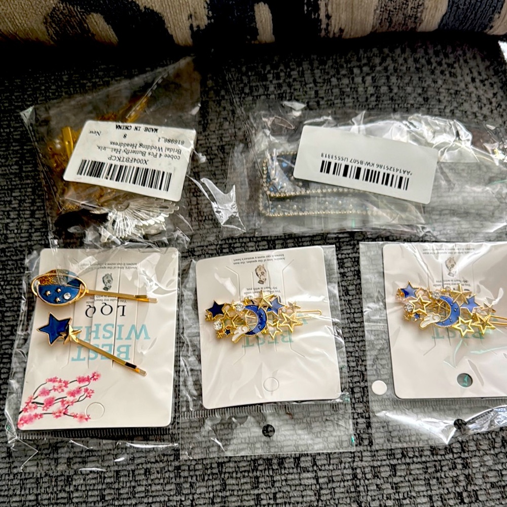 Star and moon hair accessories